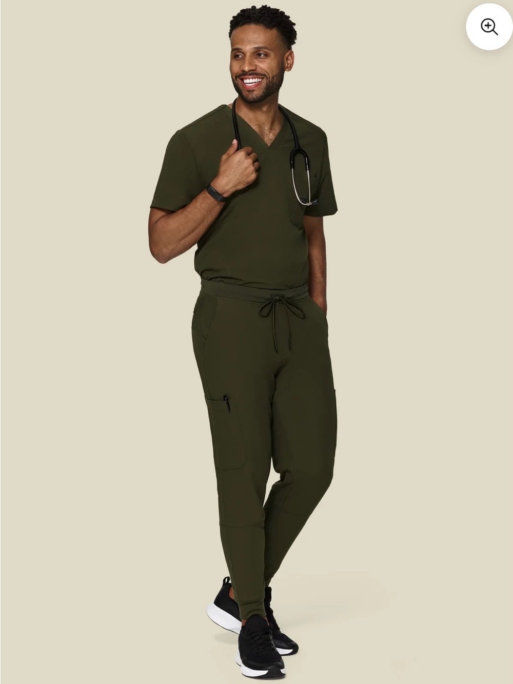 Mandala Men's Olive Green Scrub Set